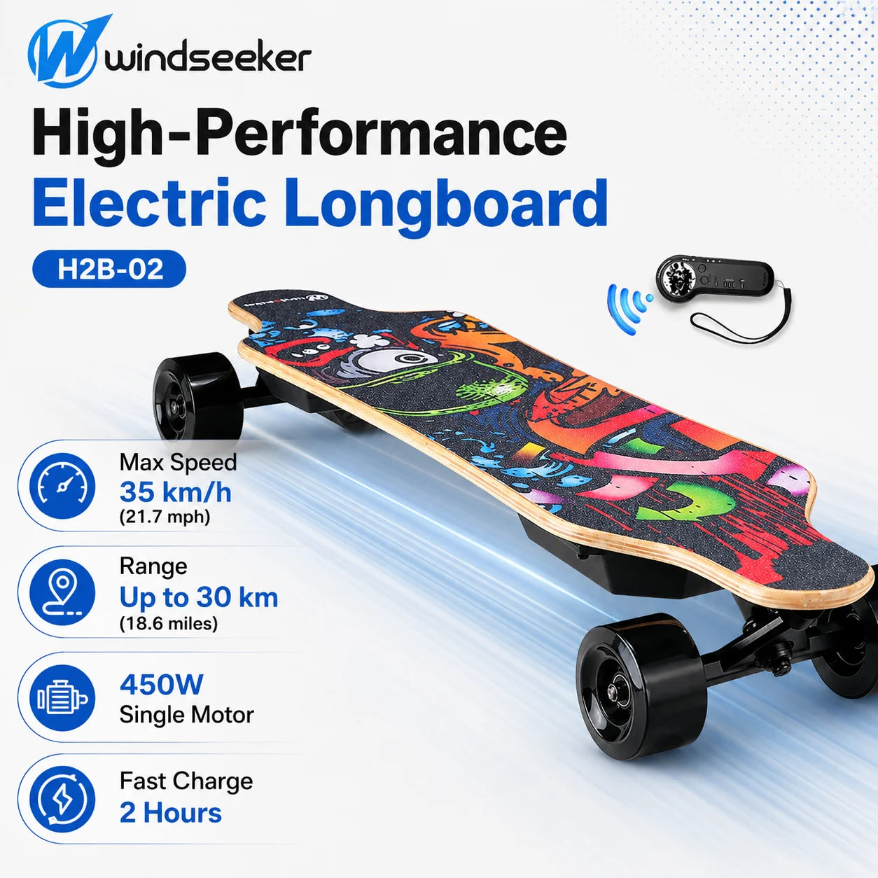Windseeker H2B-02 Electric Longboard